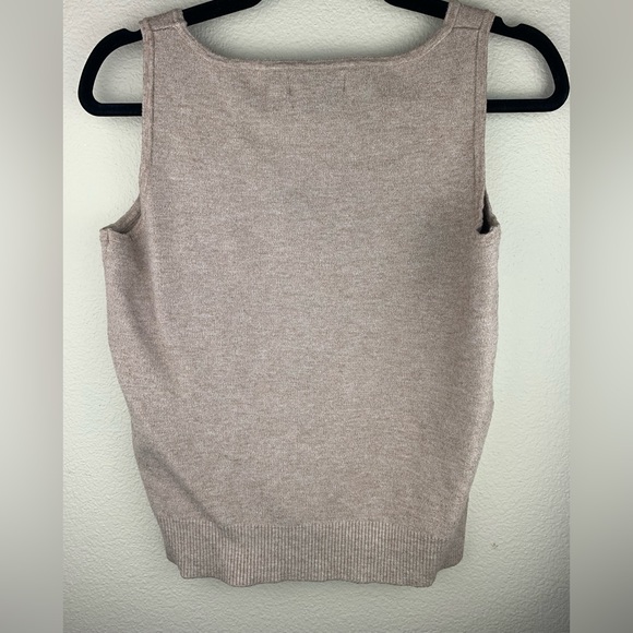 SMALL RACHEL ZOE Heather Tan Sleeveless Scoop Neck Knit Top Soft Stretch Fabric - Picture 4 of 4